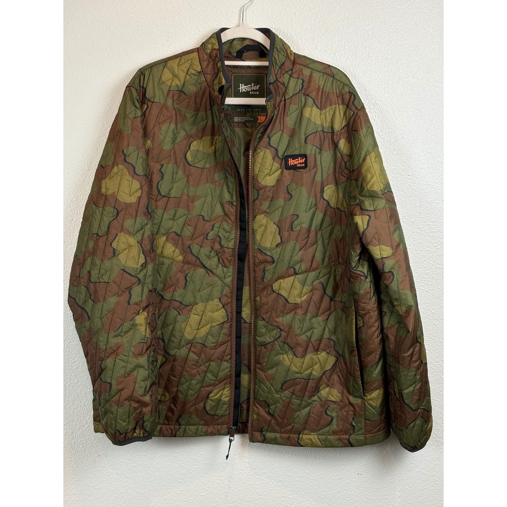 Howler Bros Voltage Jacket Quilted Reversible Mens Large Camo Full Zip Gorpcore